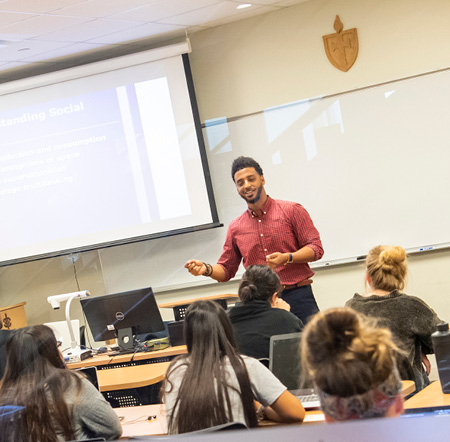 Professor teaching a class