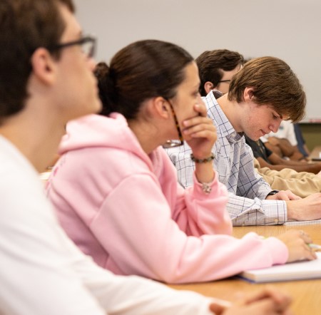 Students working in class