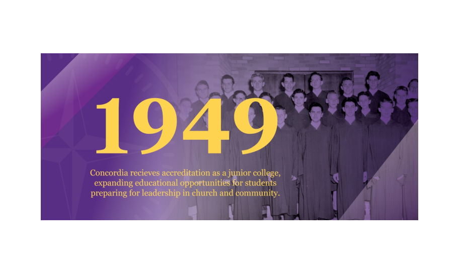 1949 | Concordia recieves accreditation as a junior college, expanding educational opportunities for students preparing for leadership in church and community.