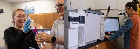 Chemistry labs with students and professor