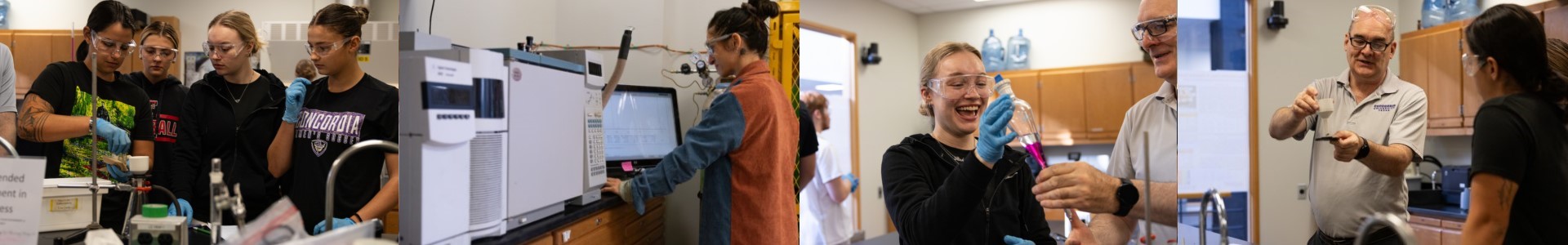 Chemistry labs with students and professor