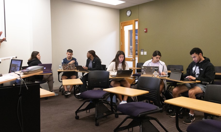 Students focused on work in class