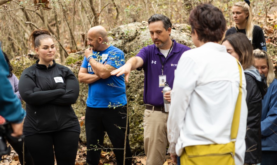 Students on a preserve tour