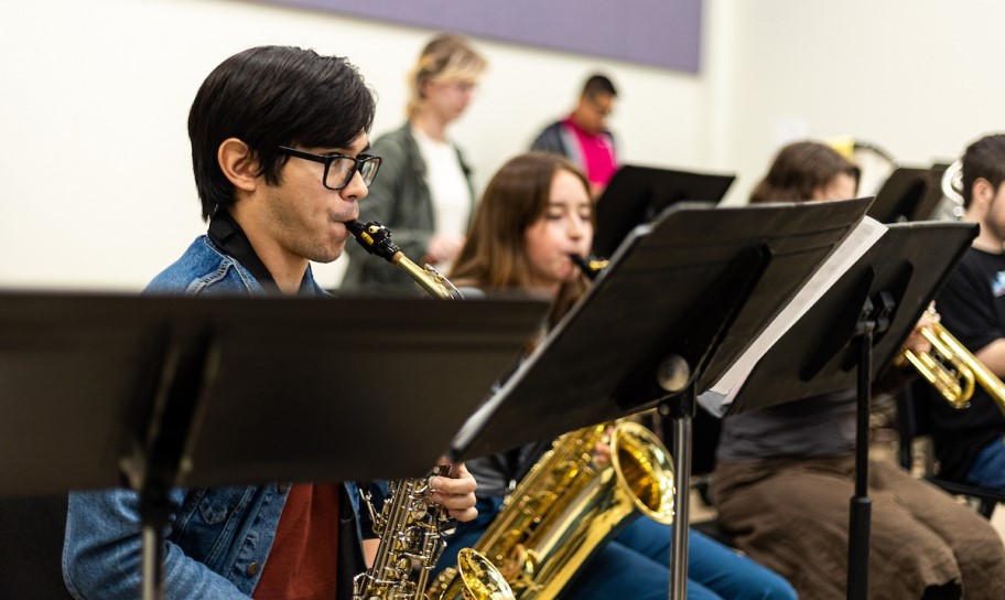 A music class on campus