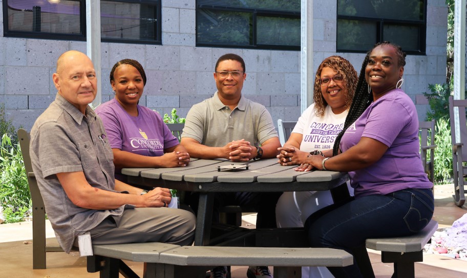 A group of graduate students on campus