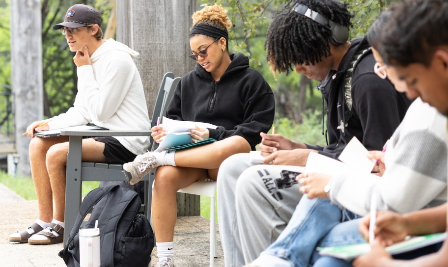 CTX students working outside