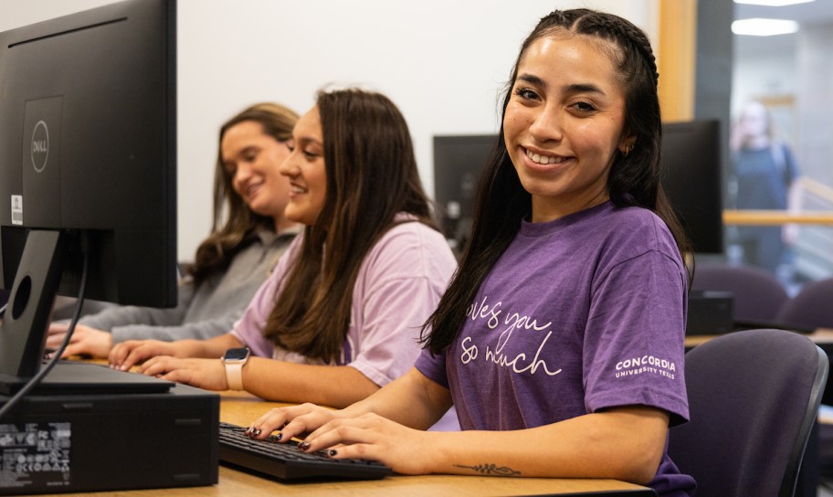 Student working in the lab