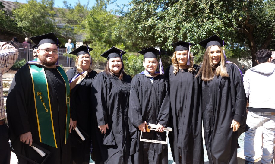 A group of students at Commencement