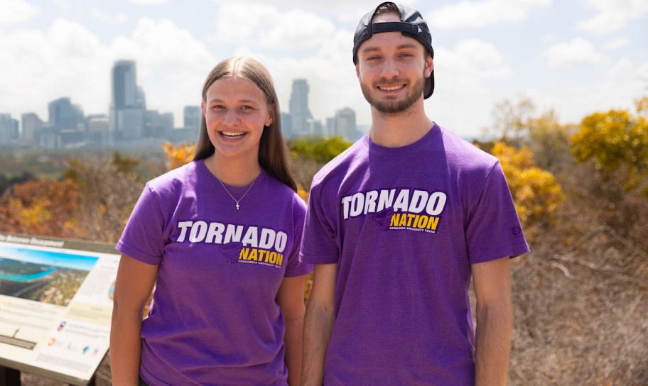 A pair of Concordia Texas students enjoying the Austin view.