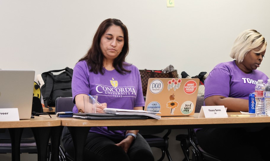 Students working in the class.
