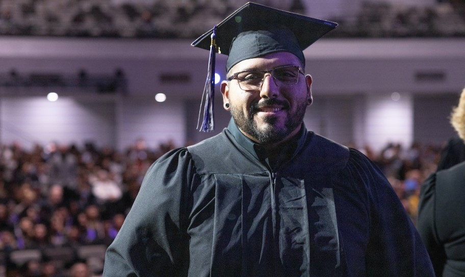 A student at commencement
