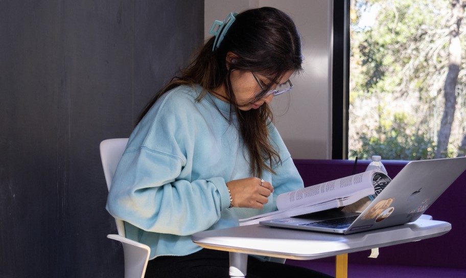 Student studying for a future career