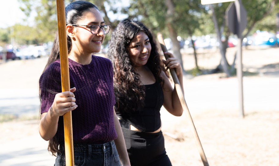 Students working on a conservation project