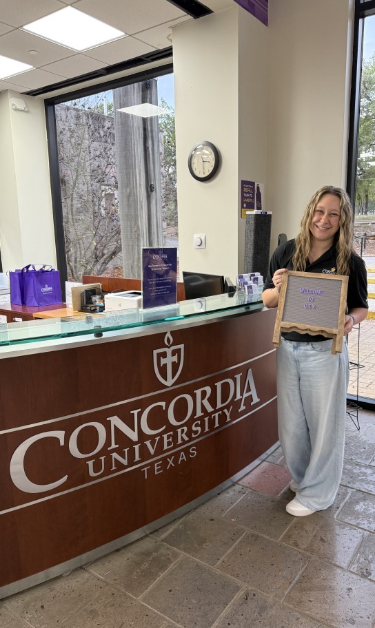 Isabelle in the Welcome Center