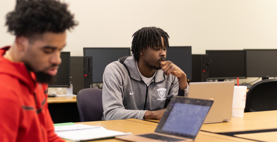 Student athlete in class