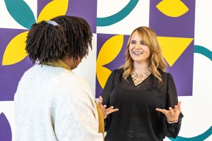 Two people having a civil conversation