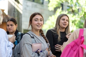 Students spending time together on campus