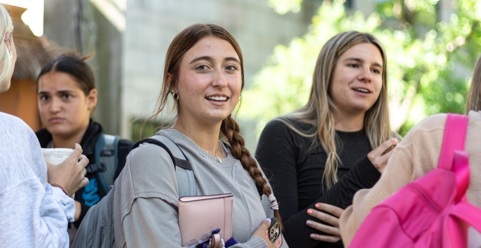 Students spending time together on campus