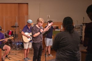 Students in Chapel leading a Refuge service