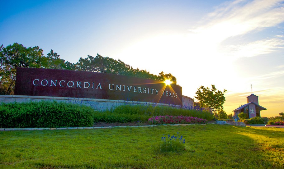 Entrance sign at Concordia University Texas