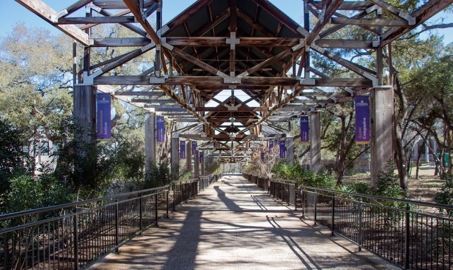 Photo of campus central walkway