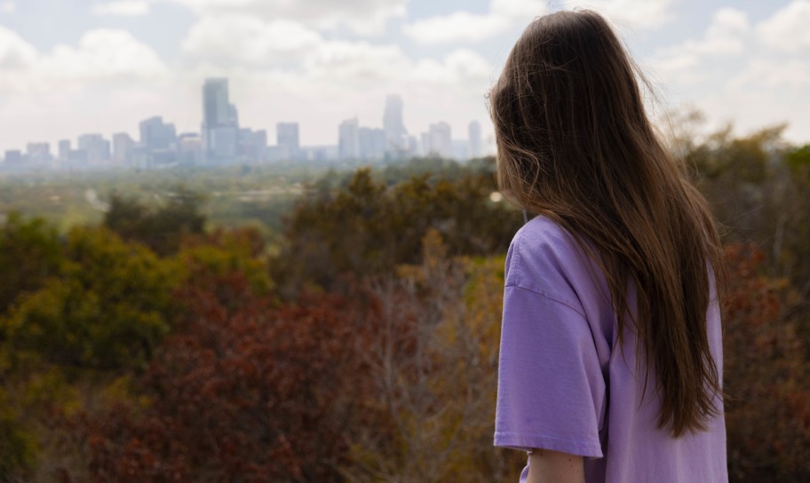 A CTX student overlooking Austin